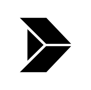Black Icon shaped to look like an arrow