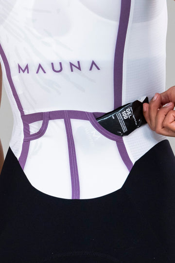 back pocket view of women's eldhraun pr race trisuit